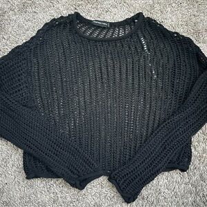 Black knit sweater layer